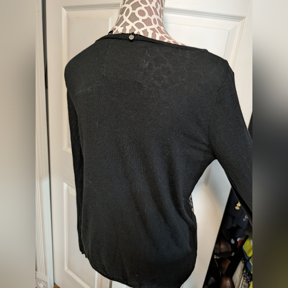 Anthropologie Black Floral Print Flamingo Garden top medium by Michelle - Picture 5 of 9